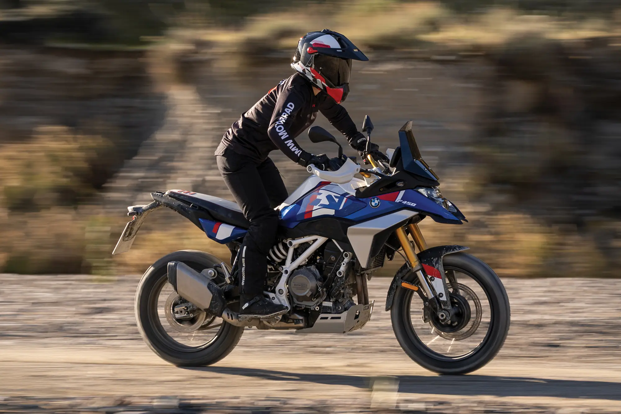BMW F 450 GS on a mountain trail