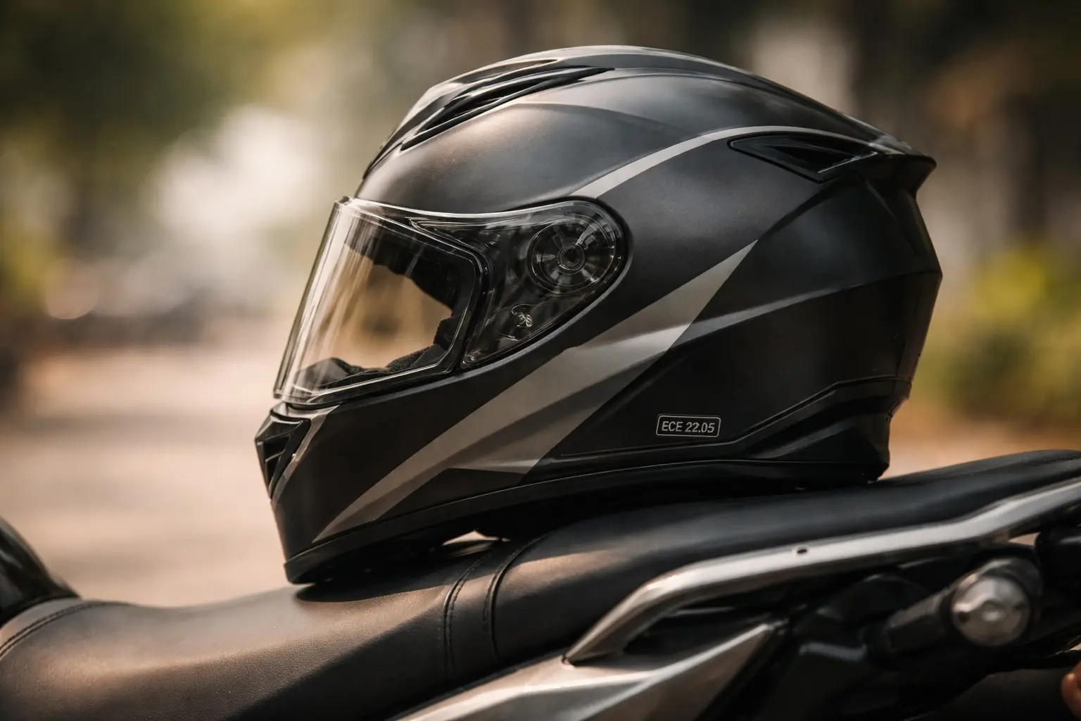 Full face helmet with aerodynamic design
